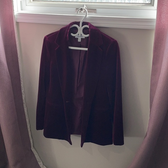 Nine West size 4 magenta velour blazer - Picture 1 of 3